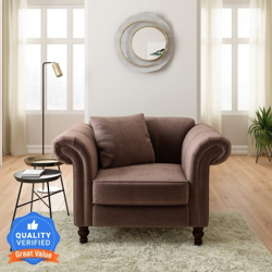 Flipkart Perfect Homes Annecy Fabric 1 Seater Sofa(Finish Color - Bro