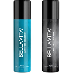 Bellavita Noir & Azure Deo Parfum Combo|2x150ml|Long lasting Body spra