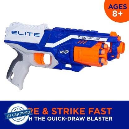 Nerf Elite Disruptor Blaster,Rotating Drum, Slam Fire, incl. 6 Darts;