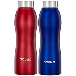 Amazon Brand - Solimo Water Bottle, Spill-Proof, Ergonomic, Safe for R