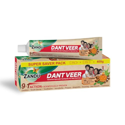 Zandu Dantveer, 400g, Indias 1st Ayurvedic toothpaste with Irimedadi o