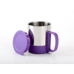 APLIQ COFFEE TEA MILK MUG WITH LID INSULATED STAINLESS STEEL & INNER S