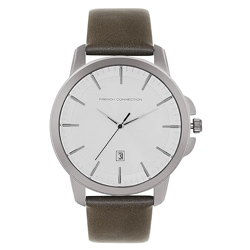 French Connection Leather Spring-Summer 2023 Analog Silver Dial Men's