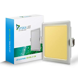 SYSKA (RDL-S-12W 3000K Yellow, Cool Day Light, Polycarbonate Led Slim