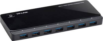 TP-Link UH720 7-Port Hubwith 2 5V/2.4A Charging Ports USB Adapter(Blac