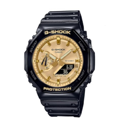 Casio G-Shock GA-2100GB-1ADR Gold Analog-Digital Dial Black Resin Stra
