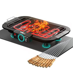 TOMdoxx 2000W Indoor/Outdoor Grill - Smokeless Barbeque with Precise T