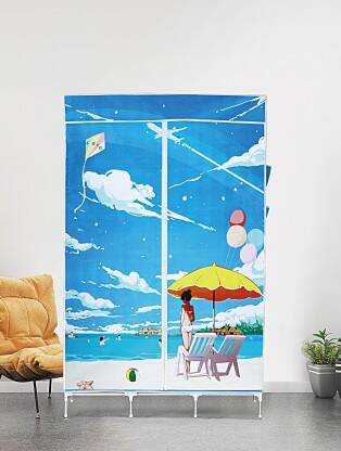 Furn Central Polyester Collapsible Wardrobe(Finish Color - Beach Girl,