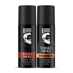Beardo Whisky Smoke & Bourbon Perfume Body Spray (Set of 2) Spicy, Woo