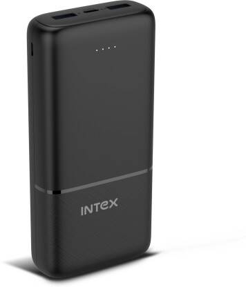 Intex 20000 mAh 12 W Power Bank(Smokey Black, Lithium Polymer, Fast Ch
