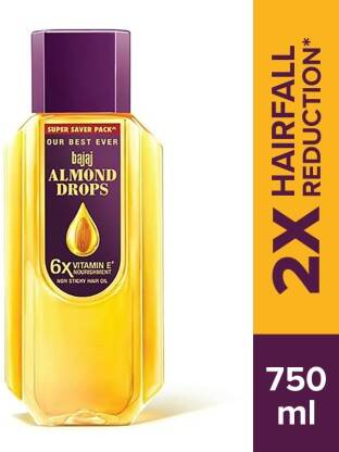 BAJAJ ALMOND DROPS WITH 6X VITAMIN E NOURISHMENT FOR 2X HAIRFALL REDUC