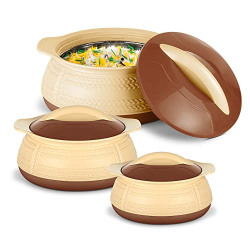 MILTON Adore Jr. Insulated Casserole, Set of 3, (410 ml, 740 ml, 1.25