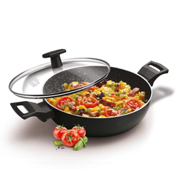 MILTON PRO COOK GRANITO INDUCTION KADHAI WITH LID, 22 CM / 2.1 LITRE,