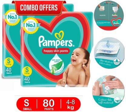 Pampers All-Round Protestation Anti-Rash Lotion With Aloe - S(80 Piece