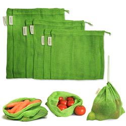 NECAVU 100% Cotton Set Of 6 Fridge Drawstring Bag | Eco-Friendly Natur