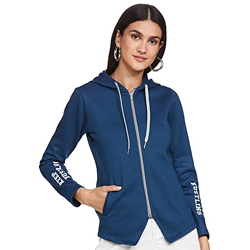 Fusefit Women's Fleece Hooded Neck Sweatshirt (FFA-WT063-03_SPORTS BLU