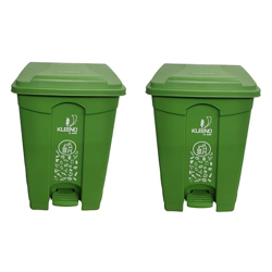 CELLO STRONG PLASTIC STEP-ON PEDAL GARBAGE DUSTBIN 60 LTR, GREEN/GREEN