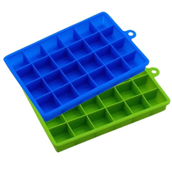 HIAN 24 CAVITY ICE CUBE MOULD TRAY, FLEXIBLE SILICONE SQUARE SHAPE FOR
