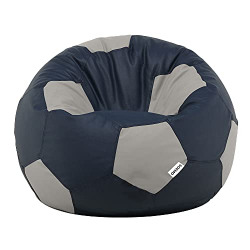 AMAZON BRAND SOLIMO PREMIUM FAUX LEATHER FOOTBALL BEAN BAG, FILLED WIT