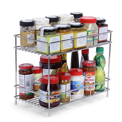 Zepdos Stainless Steel 2-Tier Kitchen Rack, Spice Rack for Kitchen, Sh