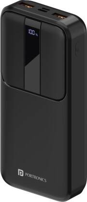 PORTRONICS 20000 MAH 22.5 W POWER BANK(BLACK, LITHIUM POLYMER, FAST CH