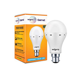 Wipro Garnet 12w LED Emergency Bulb | Cool Day White (6500K) | B22 LED