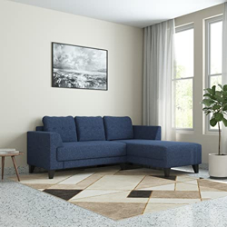 Amazon Brand - Solimo Tissburg 5 Seater LHS Sectional Sofa (Fabric, Bl
