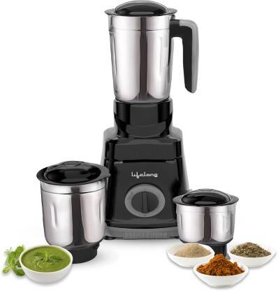 Lifelong Bolt 750 W Mixer Grinder(LLMG76 | 3 Jars | Black)