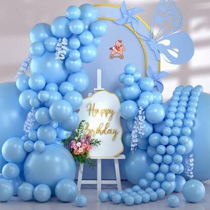 nakomoco Solid Party Hard Birthday decoration Kit of 34 pcs For Kids,
