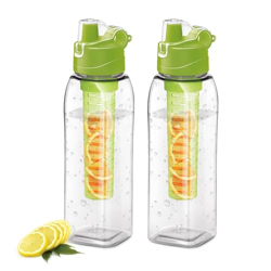 Milton Infuser Pet Water Bottle, 1 Litre Each, Set of 2, Green, Food G