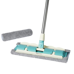 AMAZON BASICS MICROFIBRE FLAT MOP WITH CLIP-IN CLOTH REFILL FOR WET AN