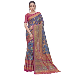 Glory Sarees Women's Brasso Saree with Blouse Piece (GS_Brasso_Saree10