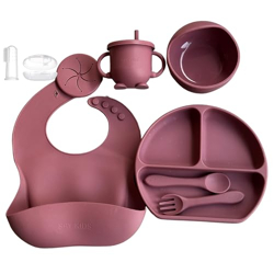 SPY KIDS 7PCS SILICONE BABY FEEDING SET BPA-FREE,MICROWAVE SAFE|COMPLE