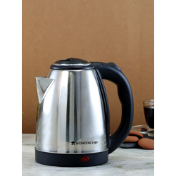 Wonderchef Silver-Toned & Black Crescent Electric Kettle 1.8 Liter