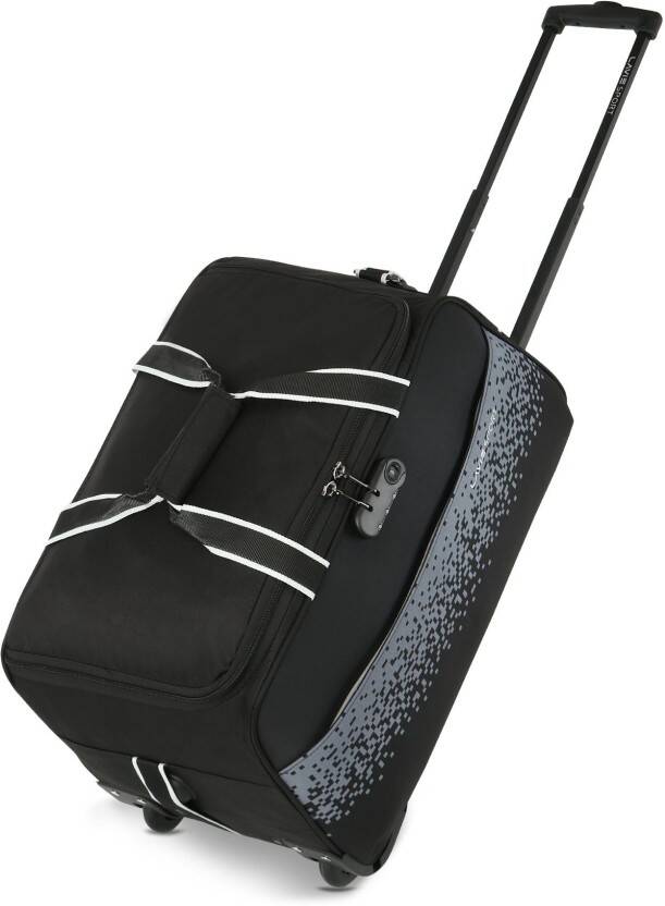 55 L STROLLEY DUFFEL BAG - PIXEL SMALL - BLACK - REGULAR CAPACITY