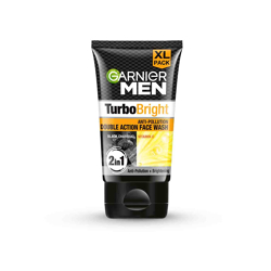 GARNIER MEN TURBO BRIGHT DOUBLE ACTION FACE WASH