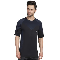 VIMAL JONNEY PRINTED ROUND NECK POLYESTER LYCRA HALF SLEEVES GYM TSHIR