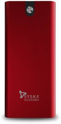 Syska 20000 mAh 18 W Power Bank(Blazing Red, Lithium Polymer, Fast Cha