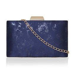 Lavie Women's Frame Clutch Bag with Detachable Chain Sling Strap (Navy