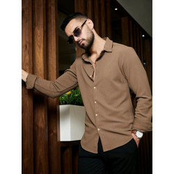 CAMPUS SUTRA CLASSIC SELF DESIGN SPREAD COLLAR CASUAL SHIRT