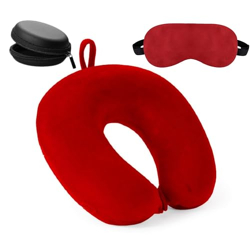 Ashtron Travel Neck Pillow and Eye Mask and Earphone Case Travel Essen