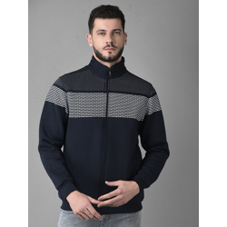 Canary London Men Navy Blue Printed Cotton Sweatshirt