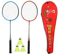 COCKATOO ECONOMY BADMINTON SET, PACK OF TWO RACQUET WITH 3 SHUTTLE & C