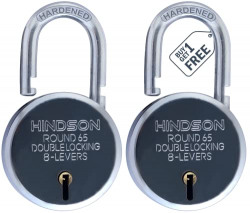 Hindson India Round 65mm Padlock Heavy Duty Metal Body Lock with Doub