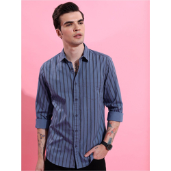 HIGHLANDER Slim Fit Opaque Striped Casual Shirt
