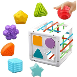 BRAND CONQUER SENSORY SHAPE SORTER BLOCKS TOY-ACTIVITY CUBE BINS-MONTE