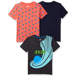 AMAZON BRAND - JAM & HONEY BOYS 100% COTTON PRINTED HALF SLEEVES T-SHI