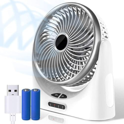 Rylan Table Fan High Speed Desk Fan Table Fan Rechargeable with Night