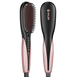 iSiLER Hair Straightener Brush, Styler Brush with Anion Hair Care, Cer
