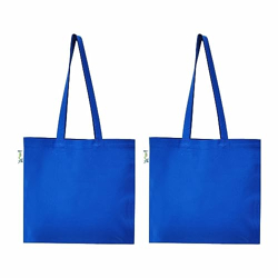 VantageKart Unisex-Adult Blue Cotton Plain Canvas Tote Shopping Bags w